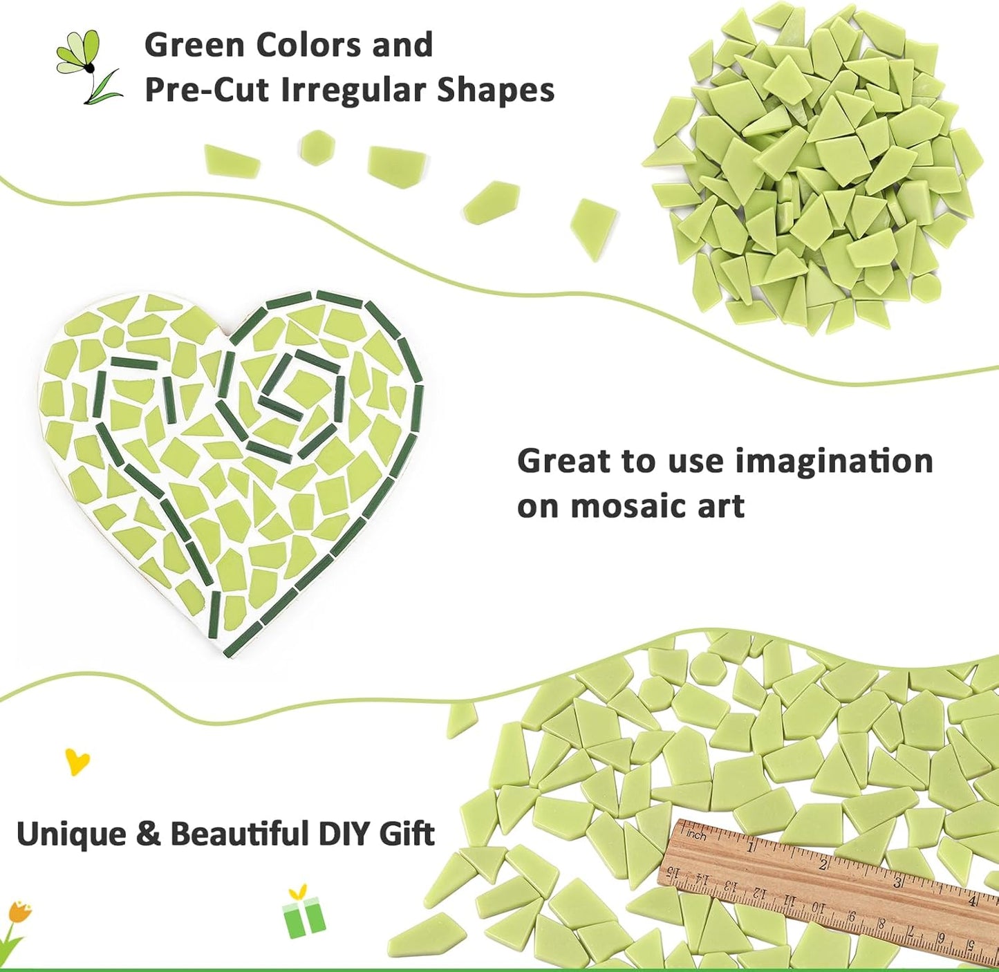 Yellow Glass Mosaic Tiles for Crafts Bulk,200g Broken Glass Pieces for DIY Fall Mosaic Art Decor,Garden Mosaic Supplies
