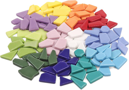 Yellow Glass Mosaic Tiles for Crafts Bulk,200g Broken Glass Pieces for DIY Fall Mosaic Art Decor,Garden Mosaic Supplies