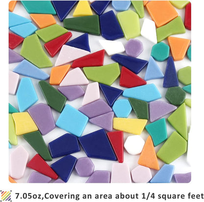Yellow Glass Mosaic Tiles for Crafts Bulk,200g Broken Glass Pieces for DIY Fall Mosaic Art Decor,Garden Mosaic Supplies