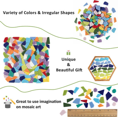 Yellow Glass Mosaic Tiles for Crafts Bulk,200g Broken Glass Pieces for DIY Fall Mosaic Art Decor,Garden Mosaic Supplies
