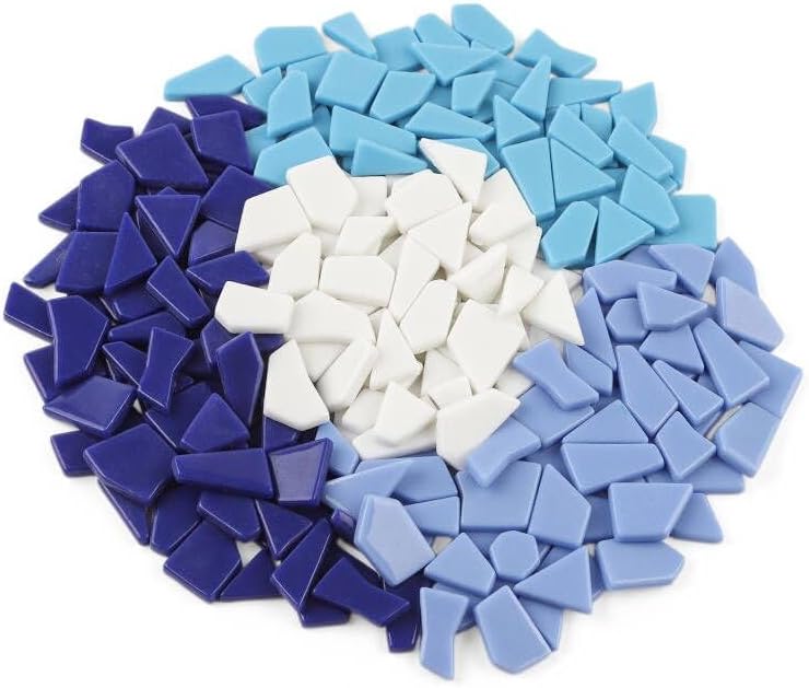 Yellow Glass Mosaic Tiles for Crafts Bulk,200g Broken Glass Pieces for DIY Fall Mosaic Art Decor,Garden Mosaic Supplies