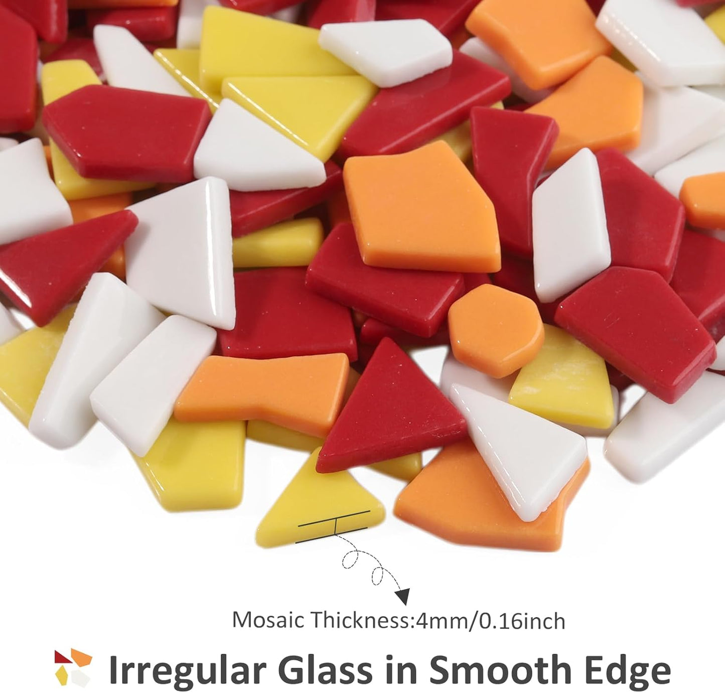 Yellow Glass Mosaic Tiles for Crafts Bulk,200g Broken Glass Pieces for DIY Fall Mosaic Art Decor,Garden Mosaic Supplies