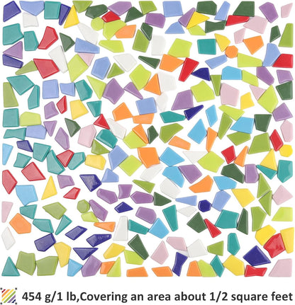 Yellow Glass Mosaic Tiles for Crafts Bulk,200g Broken Glass Pieces for DIY Fall Mosaic Art Decor,Garden Mosaic Supplies