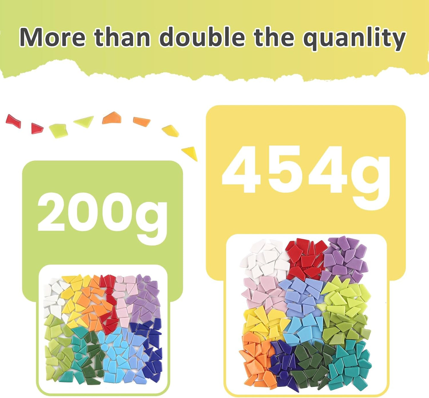 Yellow Glass Mosaic Tiles for Crafts Bulk,200g Broken Glass Pieces for DIY Fall Mosaic Art Decor,Garden Mosaic Supplies