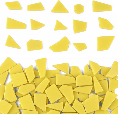 Yellow Glass Mosaic Tiles for Crafts Bulk,200g Broken Glass Pieces for DIY Fall Mosaic Art Decor,Garden Mosaic Supplies
