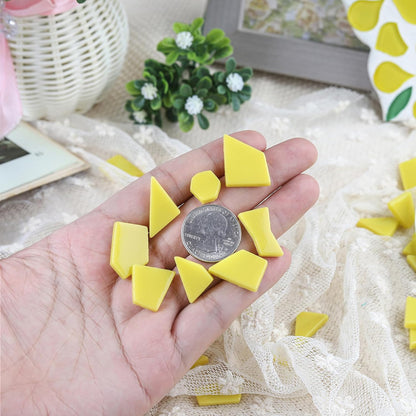 Yellow Glass Mosaic Tiles for Crafts Bulk,200g Broken Glass Pieces for DIY Fall Mosaic Art Decor,Garden Mosaic Supplies