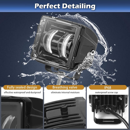 Dual Color LED Cubes Pods Lights, Super Bright 120W 3" LED Spot Work Light Bar White & Yellow Ditch Fog Light Driving Lamp for Trucks RV Trailer Jeep UTV 4x4 Off Road Motorcycle ATV SUV Boat