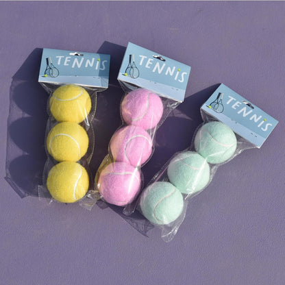 Tennis Balls 3 Pack with Standard Elasticity, Daily Training and Practice Tennis Balls, Pink, Green, Yellow