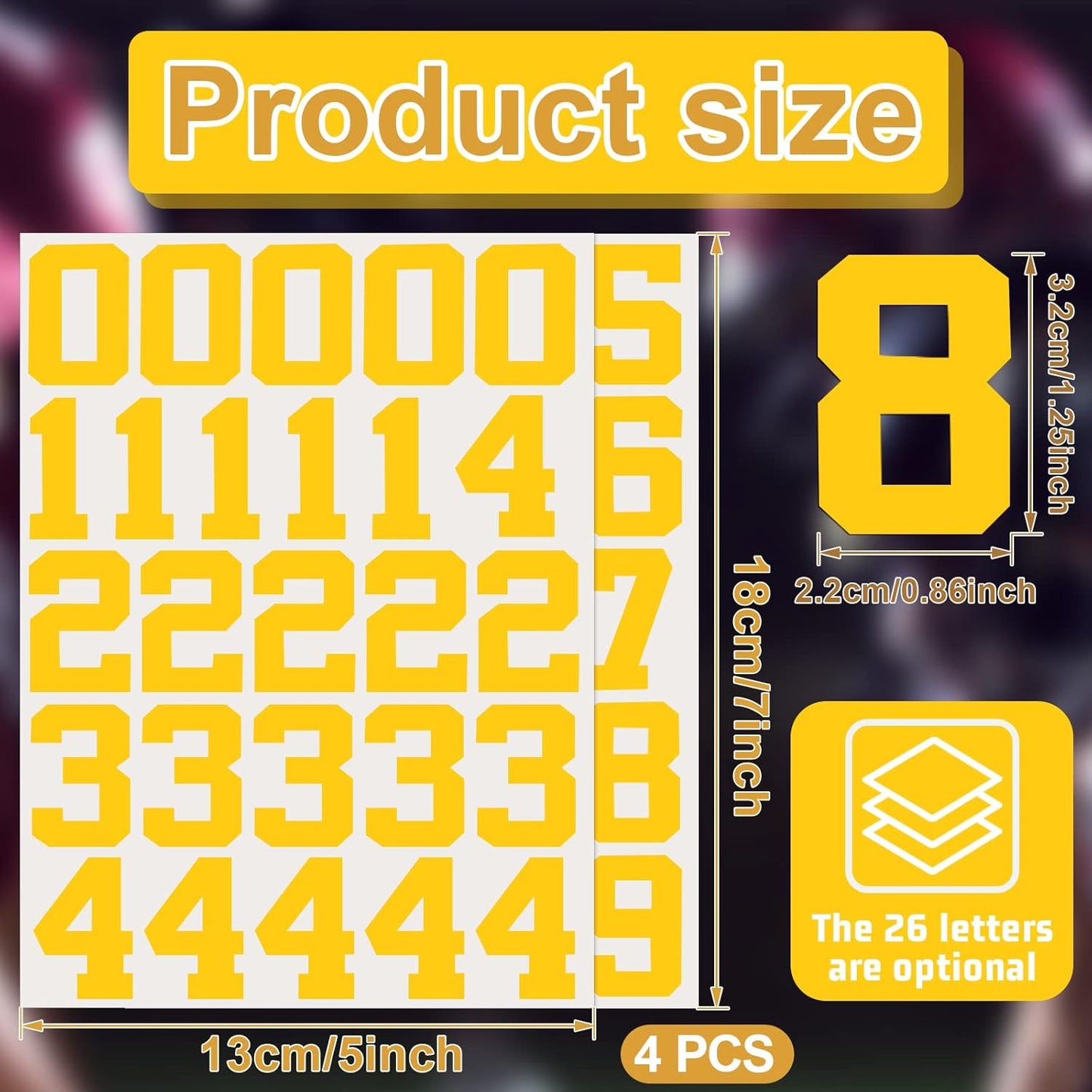 102 Pcs Sports Helmet Numbers Sticker 1.25 Inch Vinyl Helmet Numbers Decals Self Adhesive Hockey Stickers for Baseball, Hockey, Football, Lacrosse, Batting