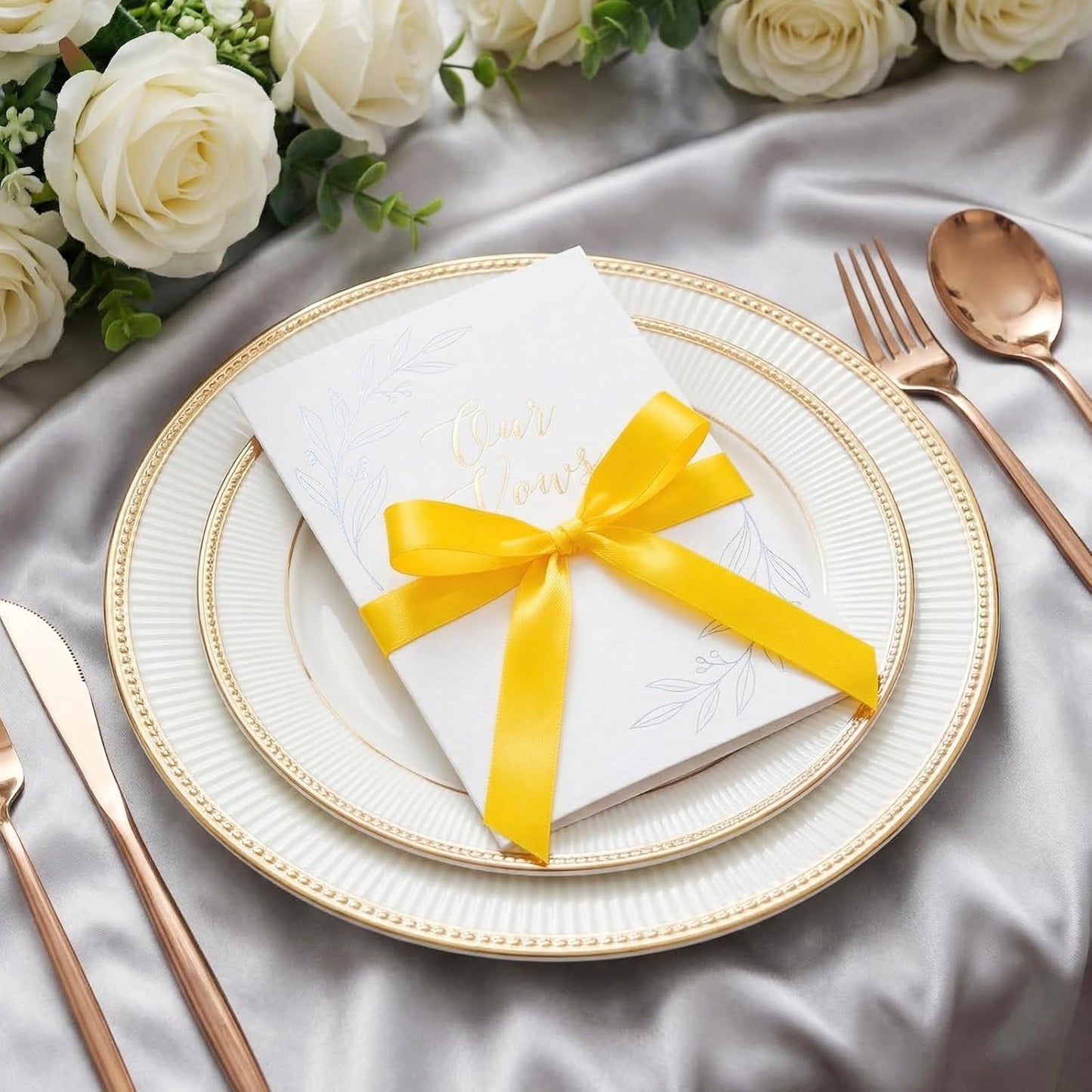 5/8" Width x 50 Yards Satin Fabric Ribbon, Yellow Ribbon Perfect for DIY Bows, Swags, Gift Wrapping, Craft, Flower Bouquet，Christmas and Party Decoration