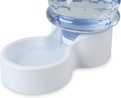 H2O Gravity Pet Water Dispenser. Durable 2.5 Gallon Waterer Feeder. Automatic Station for Cats & Small, Medium, Large Dogs, Transparent