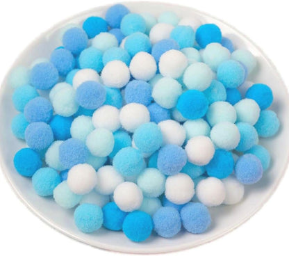 100 Pieces Pom Poms Yellow and White, 1.2 inch Large Craft Pompoms, Soft Fluffy Puff Balls for DIY Arts and Bulk Craft Making Decorations Supplies (Yellow Series, 3 cm / 30 mm)