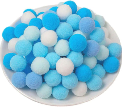 100 Pieces Pom Poms Yellow and White, 1.2 inch Large Craft Pompoms, Soft Fluffy Puff Balls for DIY Arts and Bulk Craft Making Decorations Supplies (Yellow Series, 3 cm / 30 mm)