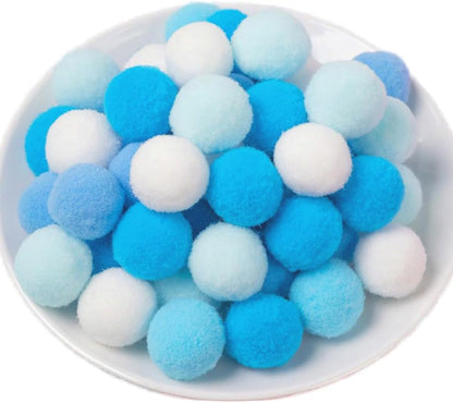 100 Pieces Pom Poms Yellow and White, 1.2 inch Large Craft Pompoms, Soft Fluffy Puff Balls for DIY Arts and Bulk Craft Making Decorations Supplies (Yellow Series, 3 cm / 30 mm)