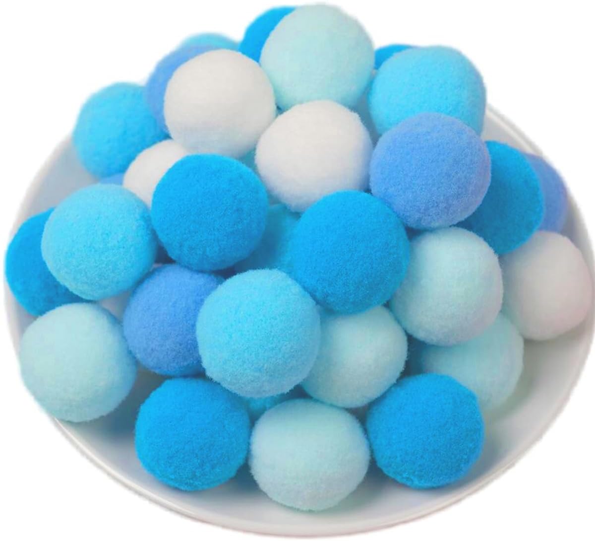 100 Pieces Pom Poms Yellow and White, 1.2 inch Large Craft Pompoms, Soft Fluffy Puff Balls for DIY Arts and Bulk Craft Making Decorations Supplies (Yellow Series, 3 cm / 30 mm)