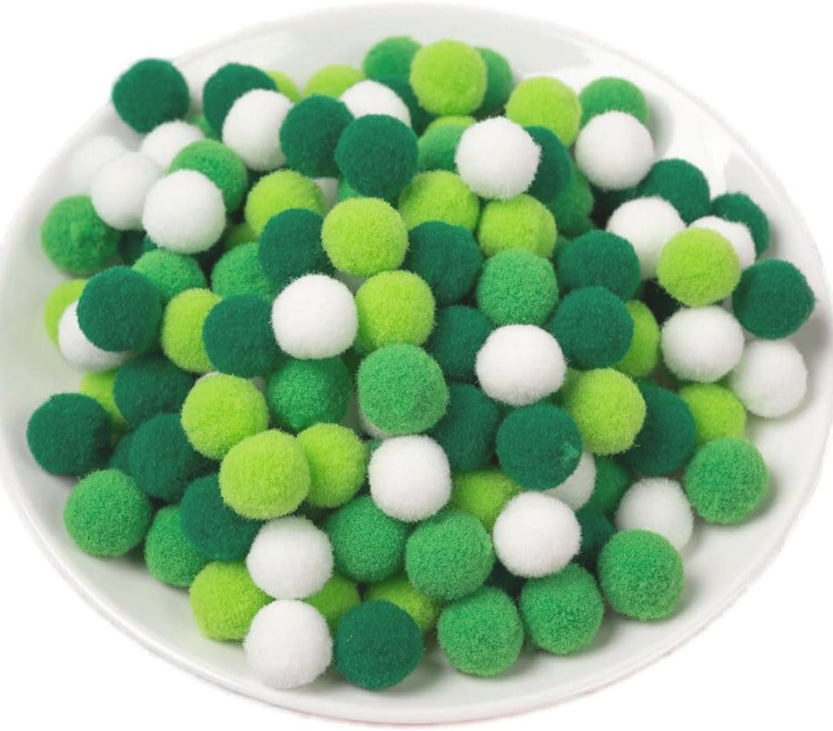 100 Pieces Pom Poms Yellow and White, 1.2 inch Large Craft Pompoms, Soft Fluffy Puff Balls for DIY Arts and Bulk Craft Making Decorations Supplies (Yellow Series, 3 cm / 30 mm)