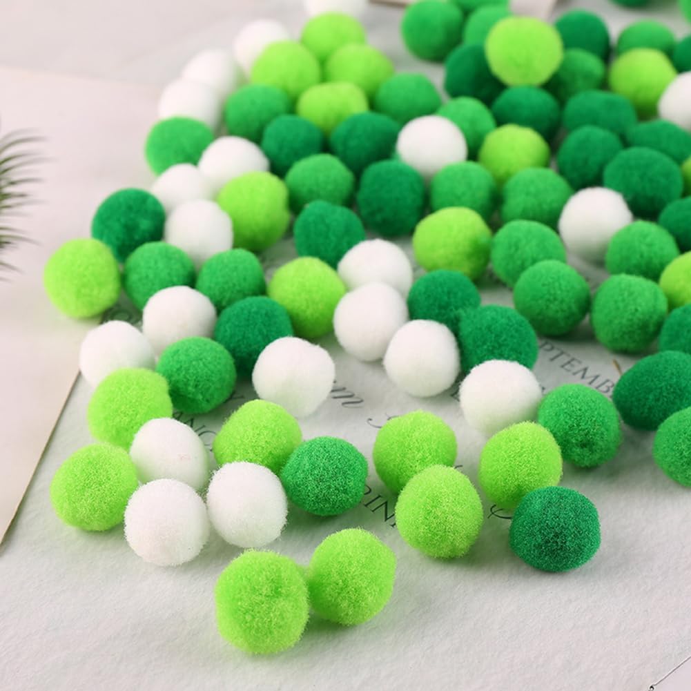100 Pieces Pom Poms Yellow and White, 1.2 inch Large Craft Pompoms, Soft Fluffy Puff Balls for DIY Arts and Bulk Craft Making Decorations Supplies (Yellow Series, 3 cm / 30 mm)