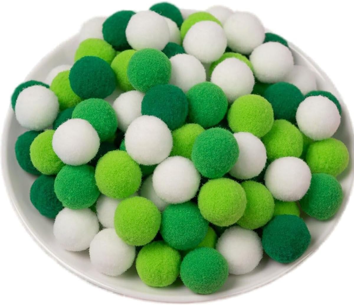 100 Pieces Pom Poms Yellow and White, 1.2 inch Large Craft Pompoms, Soft Fluffy Puff Balls for DIY Arts and Bulk Craft Making Decorations Supplies (Yellow Series, 3 cm / 30 mm)