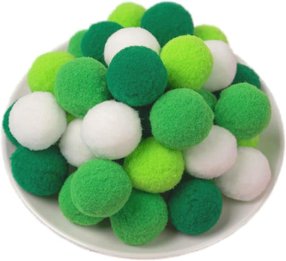 100 Pieces Pom Poms Yellow and White, 1.2 inch Large Craft Pompoms, Soft Fluffy Puff Balls for DIY Arts and Bulk Craft Making Decorations Supplies (Yellow Series, 3 cm / 30 mm)