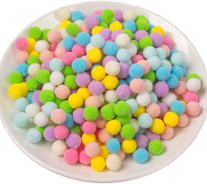 100 Pieces Pom Poms Yellow and White, 1.2 inch Large Craft Pompoms, Soft Fluffy Puff Balls for DIY Arts and Bulk Craft Making Decorations Supplies (Yellow Series, 3 cm / 30 mm)