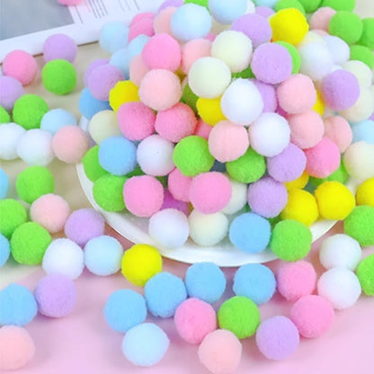 100 Pieces Pom Poms Yellow and White, 1.2 inch Large Craft Pompoms, Soft Fluffy Puff Balls for DIY Arts and Bulk Craft Making Decorations Supplies (Yellow Series, 3 cm / 30 mm)
