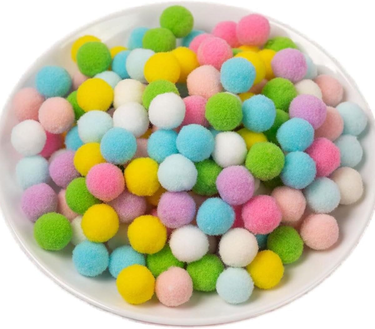 100 Pieces Pom Poms Yellow and White, 1.2 inch Large Craft Pompoms, Soft Fluffy Puff Balls for DIY Arts and Bulk Craft Making Decorations Supplies (Yellow Series, 3 cm / 30 mm)