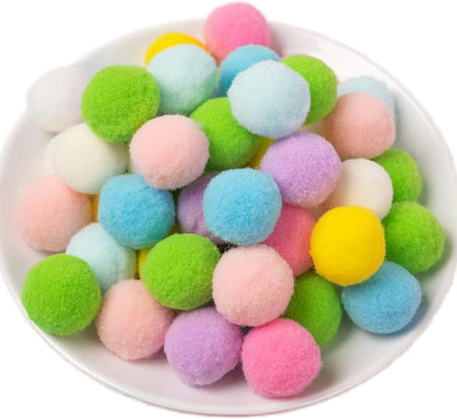 100 Pieces Pom Poms Yellow and White, 1.2 inch Large Craft Pompoms, Soft Fluffy Puff Balls for DIY Arts and Bulk Craft Making Decorations Supplies (Yellow Series, 3 cm / 30 mm)
