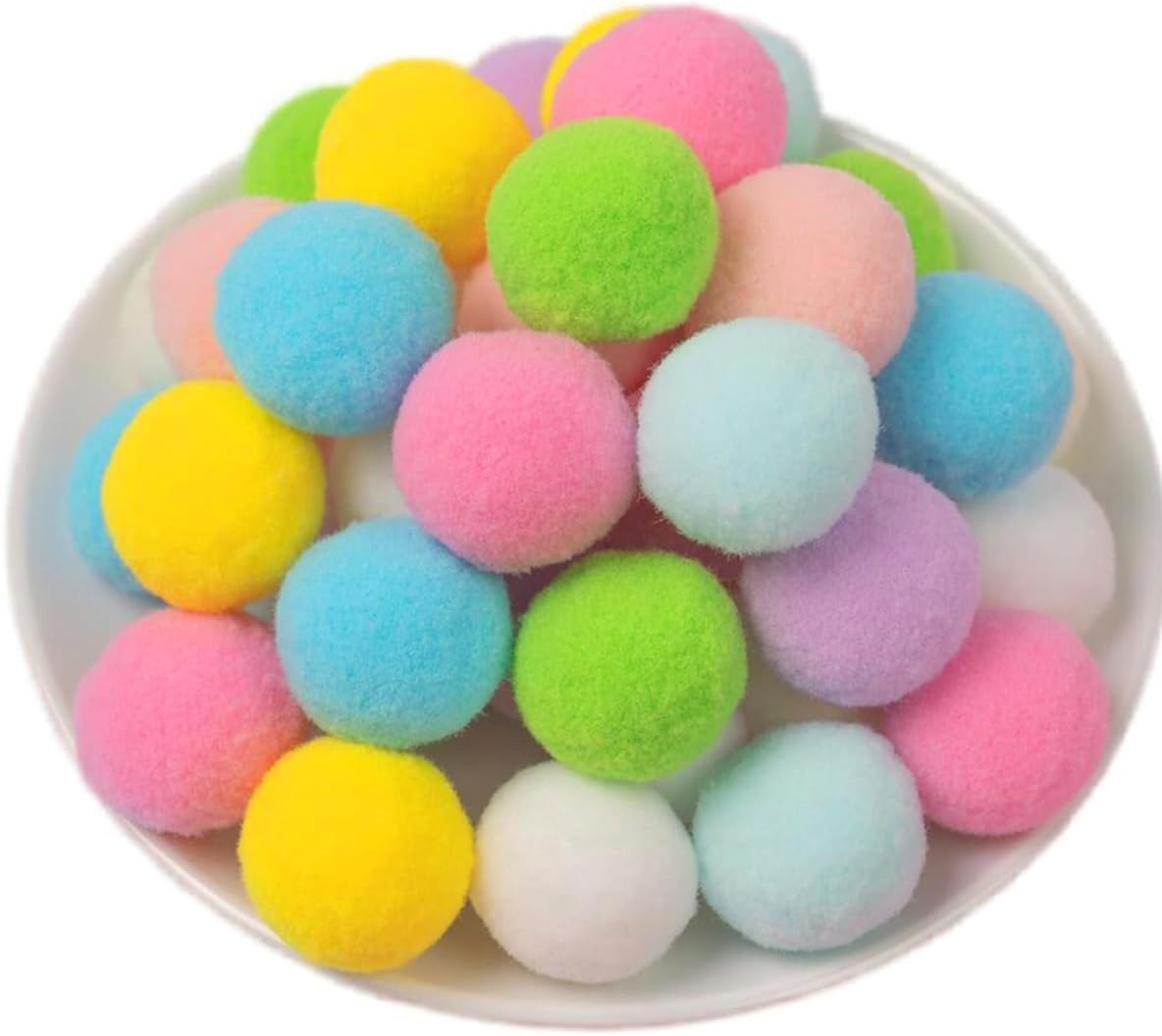 100 Pieces Pom Poms Yellow and White, 1.2 inch Large Craft Pompoms, Soft Fluffy Puff Balls for DIY Arts and Bulk Craft Making Decorations Supplies (Yellow Series, 3 cm / 30 mm)