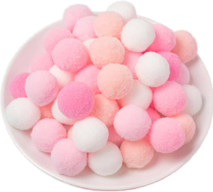 100 Pieces Pom Poms Yellow and White, 1.2 inch Large Craft Pompoms, Soft Fluffy Puff Balls for DIY Arts and Bulk Craft Making Decorations Supplies (Yellow Series, 3 cm / 30 mm)