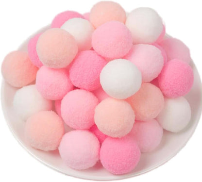 100 Pieces Pom Poms Yellow and White, 1.2 inch Large Craft Pompoms, Soft Fluffy Puff Balls for DIY Arts and Bulk Craft Making Decorations Supplies (Yellow Series, 3 cm / 30 mm)