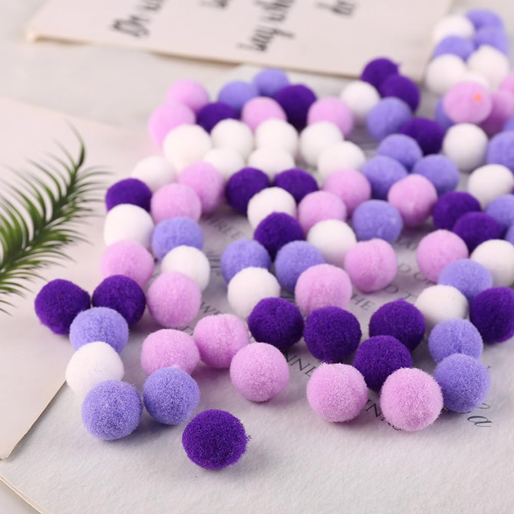 100 Pieces Pom Poms Yellow and White, 1.2 inch Large Craft Pompoms, Soft Fluffy Puff Balls for DIY Arts and Bulk Craft Making Decorations Supplies (Yellow Series, 3 cm / 30 mm)