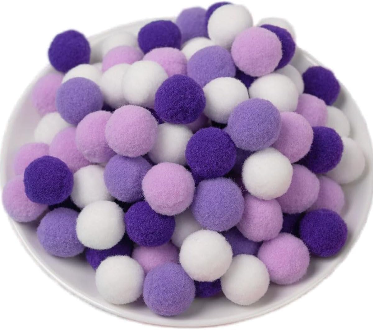 100 Pieces Pom Poms Yellow and White, 1.2 inch Large Craft Pompoms, Soft Fluffy Puff Balls for DIY Arts and Bulk Craft Making Decorations Supplies (Yellow Series, 3 cm / 30 mm)