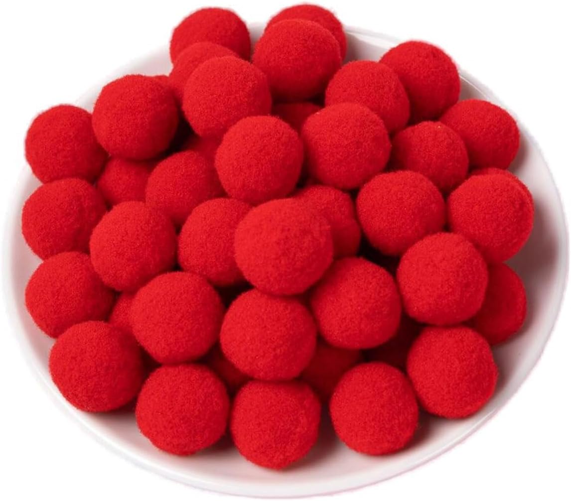 100 Pieces Pom Poms Yellow and White, 1.2 inch Large Craft Pompoms, Soft Fluffy Puff Balls for DIY Arts and Bulk Craft Making Decorations Supplies (Yellow Series, 3 cm / 30 mm)