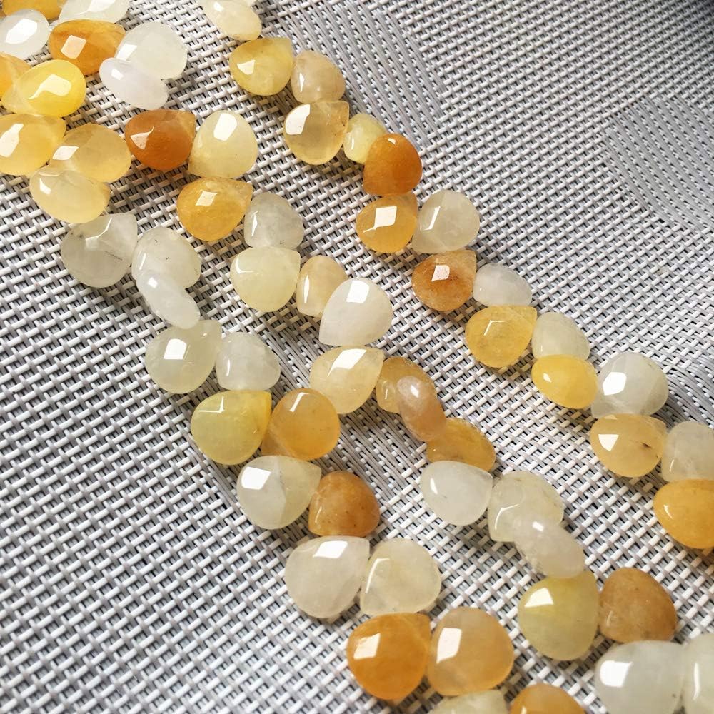 Natural Topaz Stone Beads Waterdrop Shape Faceted Yellow Jade Gemstone Loose Beads for Jewelry Making