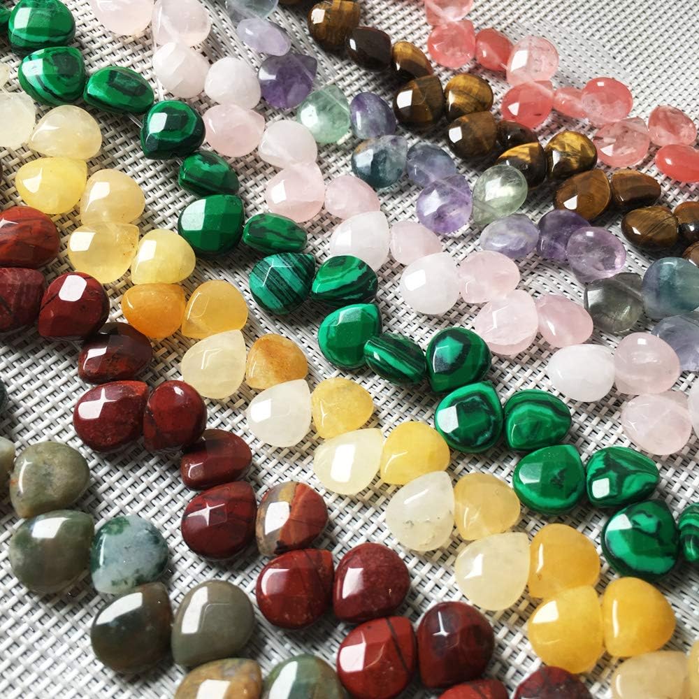 Natural Topaz Stone Beads Waterdrop Shape Faceted Yellow Jade Gemstone Loose Beads for Jewelry Making