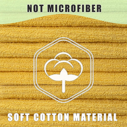 Bar Mop Towels - 16x19 Inches - Pack of 12 - Lemon Yellow - Cotton Dish Cloths & Cleaning Towels for Kitchen, Bar, Restaurant, Household Use – Absorbent, Durable, Reusable