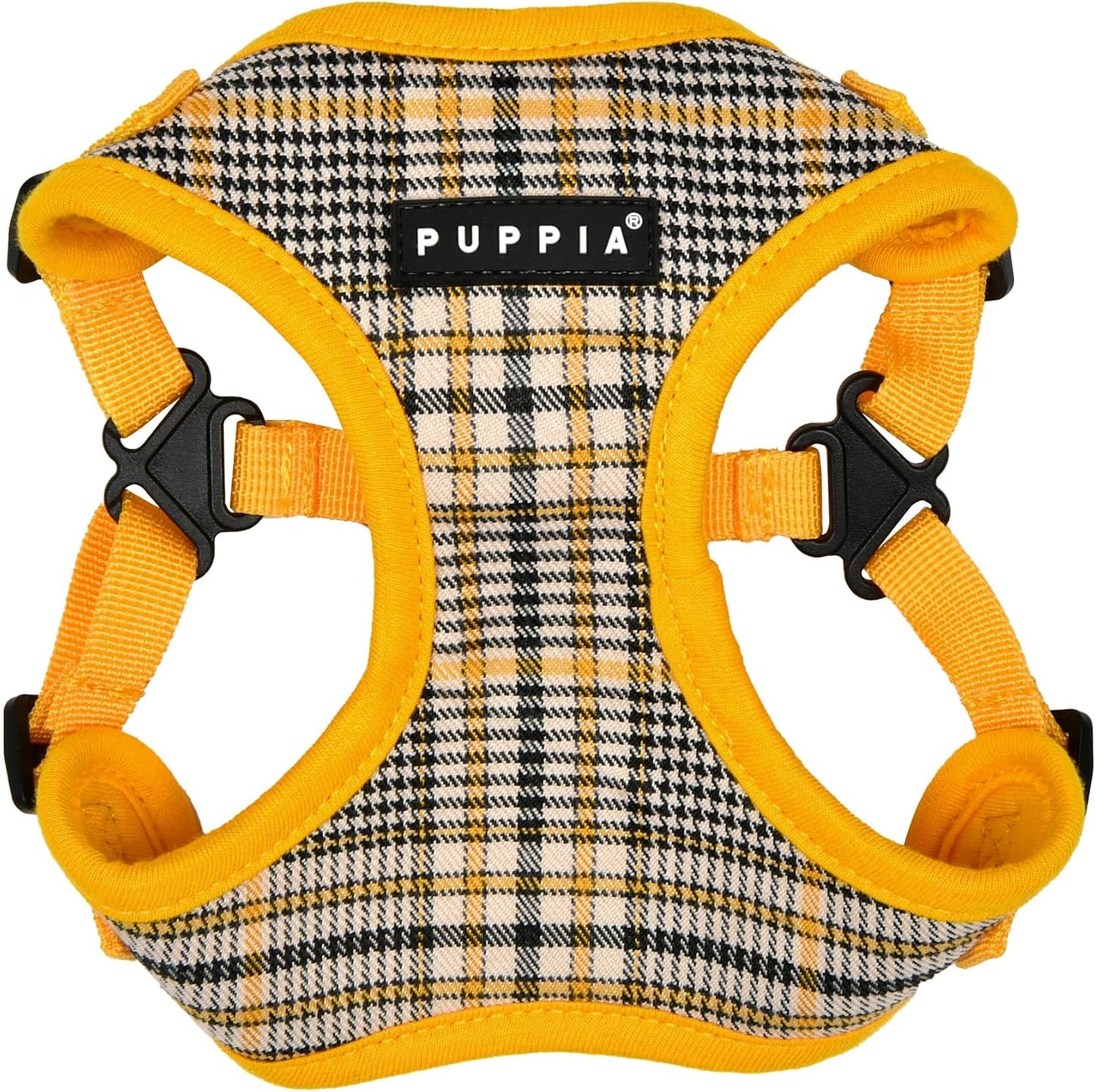Lucas Dog Comfort Harness C (Step-in) Fashionable Checkered Pattern Spring Summer Harness for Small and Medium Dogs, Yellow, Large