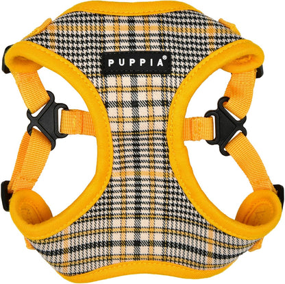 Lucas Dog Comfort Harness C (Step-in) Fashionable Checkered Pattern Spring Summer Harness for Small and Medium Dogs, Yellow, Large