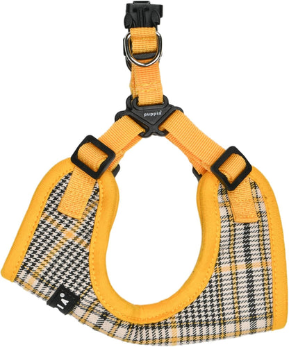Lucas Dog Comfort Harness C (Step-in) Fashionable Checkered Pattern Spring Summer Harness for Small and Medium Dogs, Yellow, Large