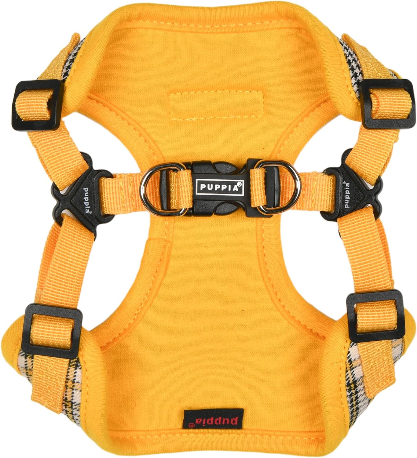 Lucas Dog Comfort Harness C (Step-in) Fashionable Checkered Pattern Spring Summer Harness for Small and Medium Dogs, Yellow, Large