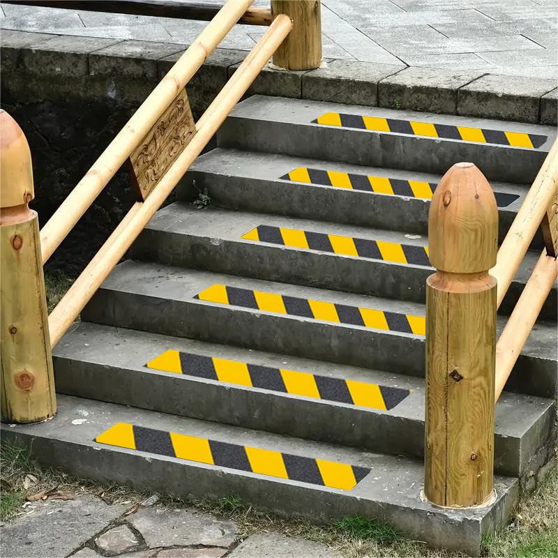 Anti Slip Tape, 2In x 16.4ft Safety Non Slip Tape Outdoor Waterproof | Anti Slip Tape, Anti Slip Tape for Stairs, High Adhesive Grip Tape for Stairs, Tread Step, Ramp, Skateboard, (Yellow/Black)