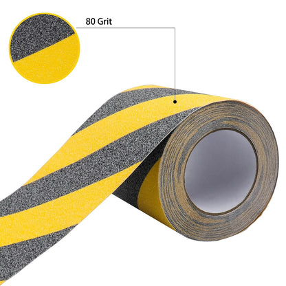 Anti Slip Tape, 2In x 16.4ft Safety Non Slip Tape Outdoor Waterproof | Anti Slip Tape, Anti Slip Tape for Stairs, High Adhesive Grip Tape for Stairs, Tread Step, Ramp, Skateboard, (Yellow/Black)