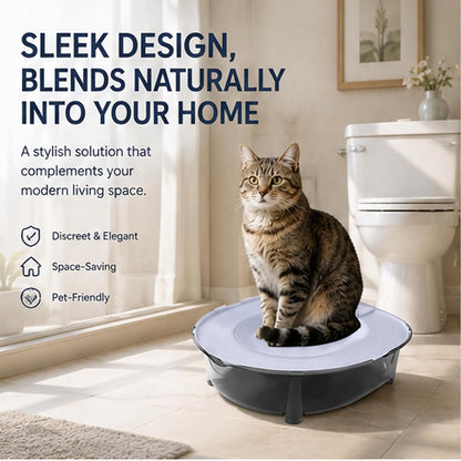 Cat Toilet Training Kit, Portable Cat Litter Box Flushable Design for Small and Medium Pets, Anti-Splash Easy Clean for Home, Apartment & Travel (Yellow)
