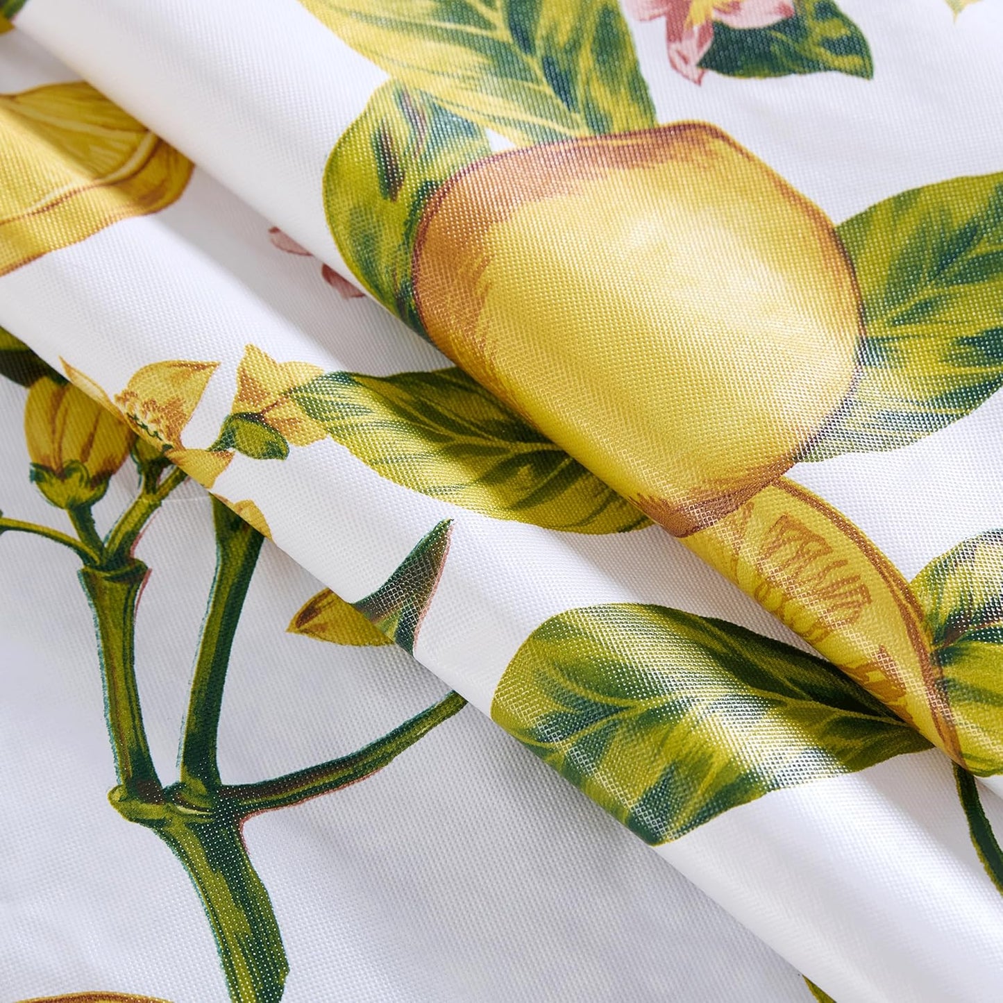Zesty Lemons Vinyl Tablecloth, 60 x 84 Inch Rectangle | Flannel Backing, French Country Lemon Vine Print, Easy Care Wipe Clean, Indoor Outdoor Table Cover