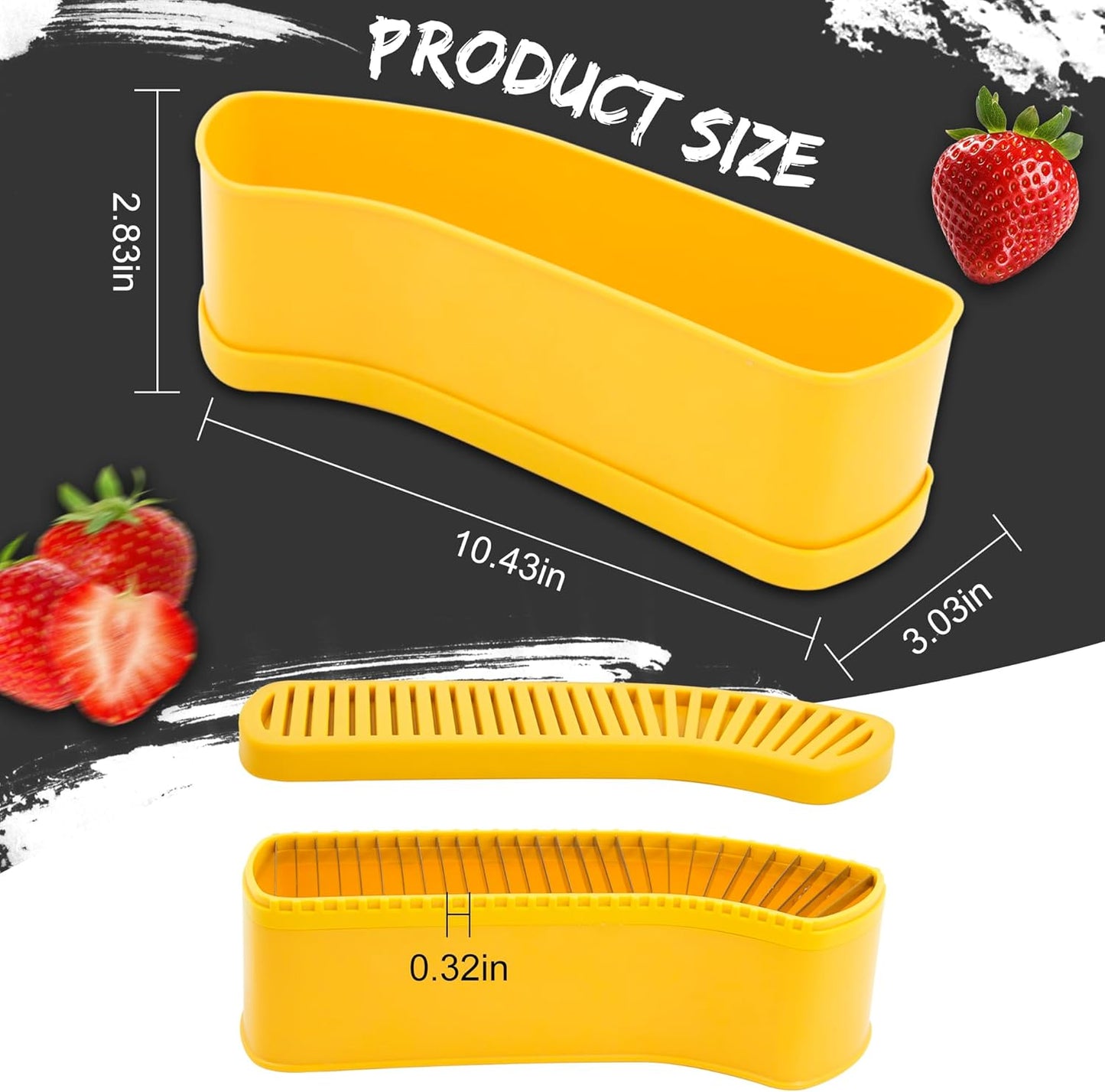 Extra Large Fruit Slicer Banana Cutter, Strawberry Slicer, Cucumber, Speed for Egg Cheese Butter Cutter Hot Dog Grape, Strawberry Cutter kitchen(Yellow)