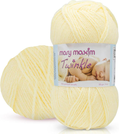 Twinkle Baby Yarn for Crocheting and Knitting, Yellow Fingering Weight Yarn for Baby Blankets and Clothing 230 Yards Per 1.75 OZ Skein - Yellow