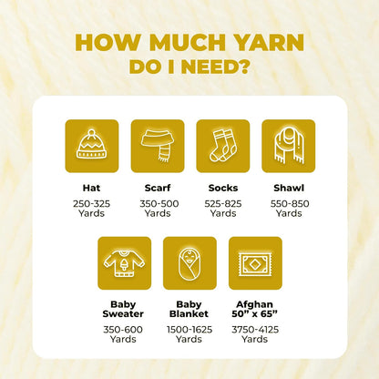Twinkle Baby Yarn for Crocheting and Knitting, Yellow Fingering Weight Yarn for Baby Blankets and Clothing 230 Yards Per 1.75 OZ Skein - Yellow