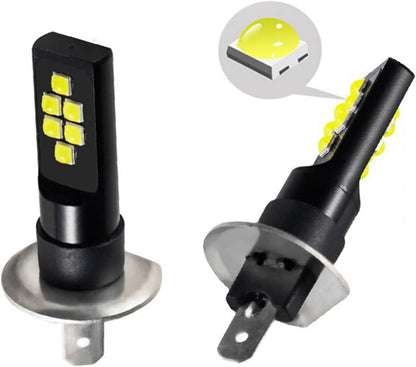2x H1 LED Fog Light Bulb for Powersports Advanced 3030 SMD Bright Colorful Daytime Running DRL Lamp, Golden Yellow