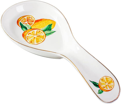 Ceramic Spoon Rest for Stove Top, Lemon Spoon Holder Utensil Rest, Cute spoon Rests for Coffee Bar Kitchen Decor Cooking Gift for Housewarming(Lemon)