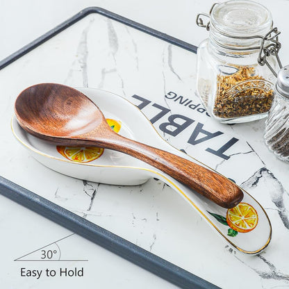 Ceramic Spoon Rest for Stove Top, Lemon Spoon Holder Utensil Rest, Cute spoon Rests for Coffee Bar Kitchen Decor Cooking Gift for Housewarming(Lemon)